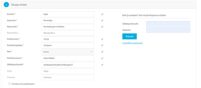 tilaaminen tilaajan tiedot